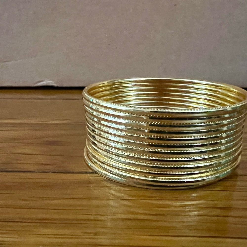 Vintage gold metal bangles, size 2